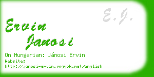 ervin janosi business card